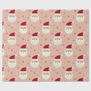 Retro-Weihnachtsmann-Gesicht Weihnachtsgeschenkpap Geschenkpapier
