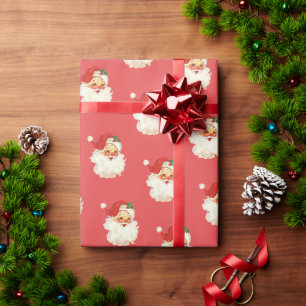 Retro-Weihnachtsmann-Gesicht Weihnachtspapier Geschenkpapier