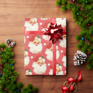 Retro-Weihnachtsmann-Gesicht Weihnachtspapier zum Geschenkpapier