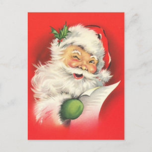Retro Weihnachtsmann im Vintage-Stil Postkarte