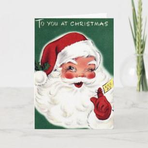 Retro-Weihnachtsmann Karte