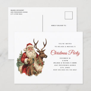 Retro Weihnachtsmann Klassische traditionelle Weih Postkarte