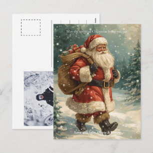 Retro Weihnachtsmann Klassisches Benutzerfoto Weih Feiertagspostkarte