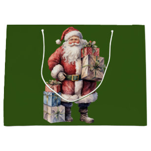 Retro-Weihnachtsmann mit angenehmen Geschenken Große Geschenktüte