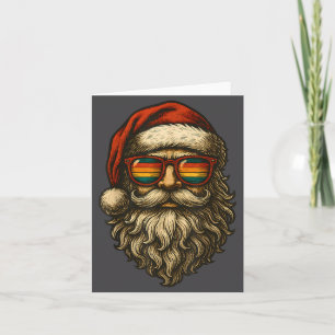 Retro-Weihnachtsmann mit coolen Sonnenbrillen für Karte