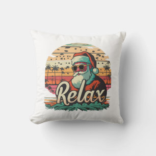 Retro Weihnachtsmann mit dem Titel Entspannen Kissen
