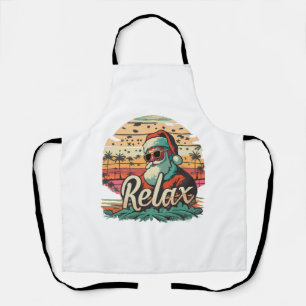 Retro Weihnachtsmann mit dem Titel Relax Schürze
