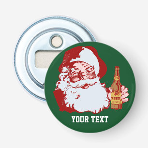 Retro Weihnachtsmann mit einem Flaschenöffner