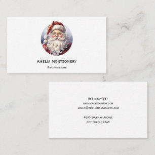 Retro Weihnachtsmann mit roter Mütze Weihnachten Visitenkarte