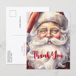 Retro Weihnachtsmann mit roter Mütze Weihnachts-Da Postkarte