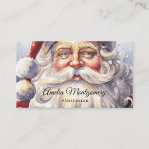 Retro Weihnachtsmann mit roter Mütze Weihnachtsges Visitenkarte