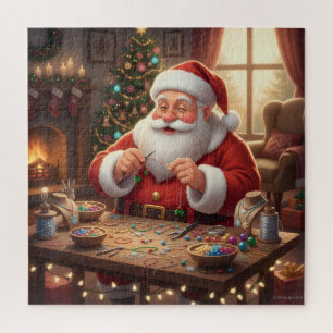 Retro Weihnachtsmann-Perlen-Schmuck Weihnachten Puzzle