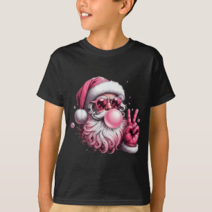 Retro Weihnachtsmann pustet Kaugummi Weihnachten V T-Shirt