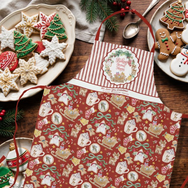 Retro Weihnachtsmann-Schlitten Weihnachtsbacken Co Schürze (Von Creator hochgeladen)