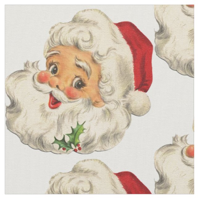 Retro Weihnachtsmann  Stoff (Nahaufnahme)