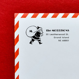 Retro Weihnachtsmann Vintage Familien Absenderadre Permastempel