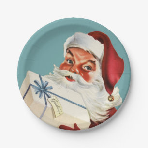 Retro Weihnachtsmann vintage klassisches Weihnacht Pappteller