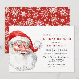Retro Weihnachtsmann Weihnachten FEIERTAGS-BRUNCH Einladung