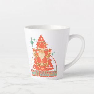 Retro Weihnachtsmann Weihnachtsbaum lustige Figur  Milchtasse