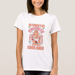 Retro Weihnachtsmanns Lieblings-Schulkrankenschwes T-Shirt