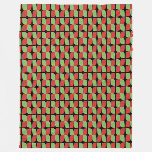 Retro-Weihnachtsmuster-Fleece Fleecedecke (Vorderseite)