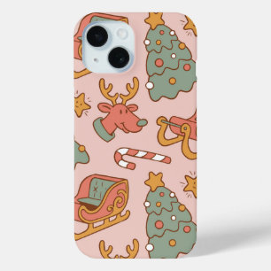 Retro-Weihnachtsmuster Süßer Vintage-Urlaub Case-Mate iPhone Hülle