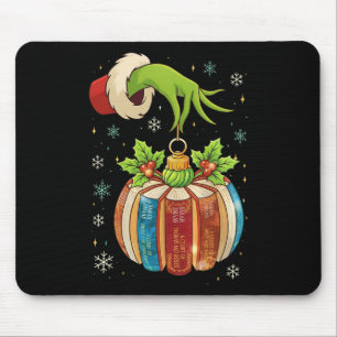 Retro-Weihnachtsornament-Buch Weihnachten Lehrer B Mousepad
