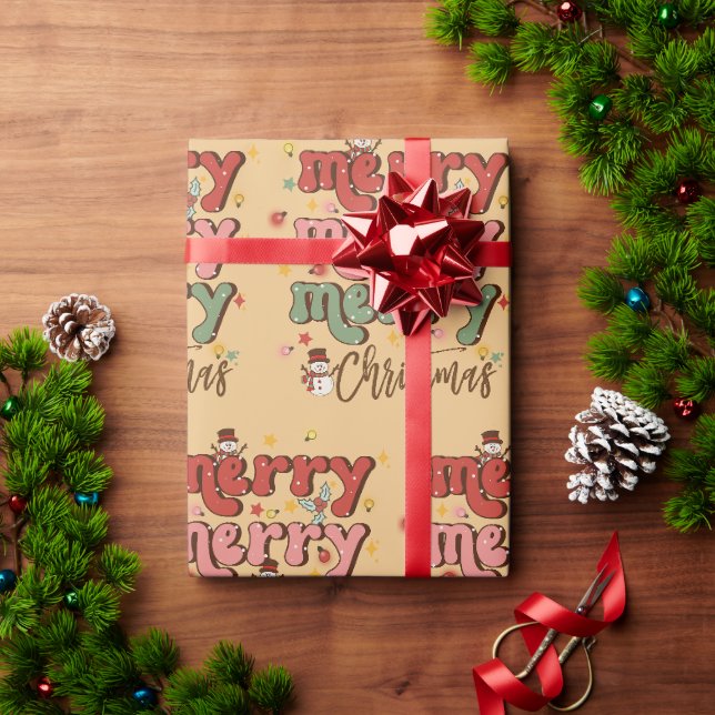 Retro-Weihnachtspapier Geschenkpapier (Feiertagsgeschenk)