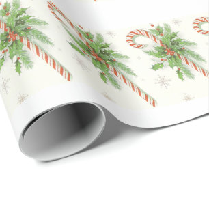 Retro-Weihnachtspapier Zuckerstange im Vintage-Sti Geschenkpapier