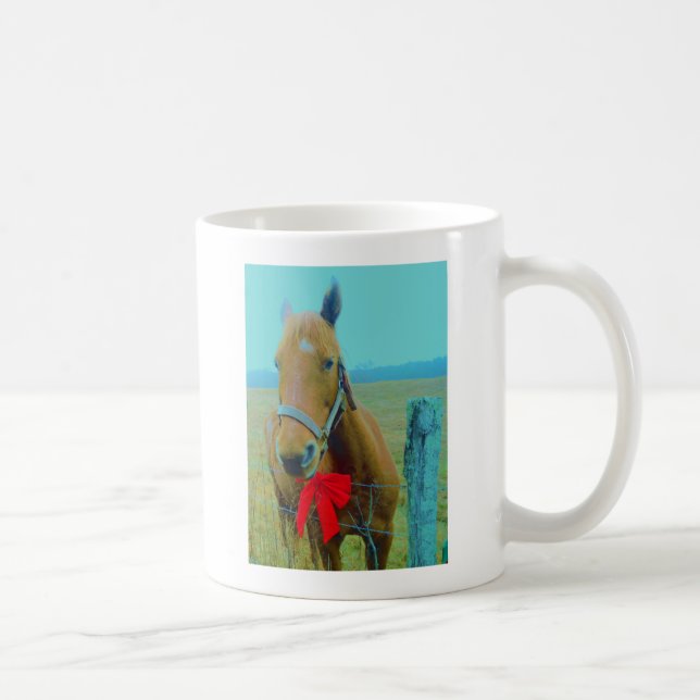 Retro Weihnachtspferd Kaffeetasse (Rechts)