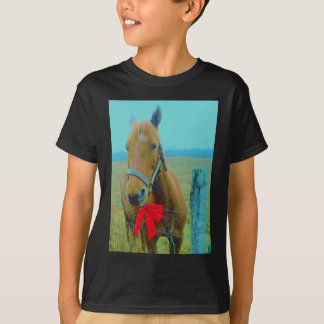 Retro Weihnachtspferd T-Shirt