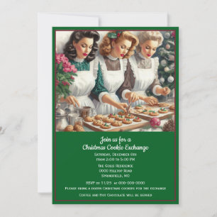 Retro-Weihnachtsplätzchen-Tauschparty Einladung