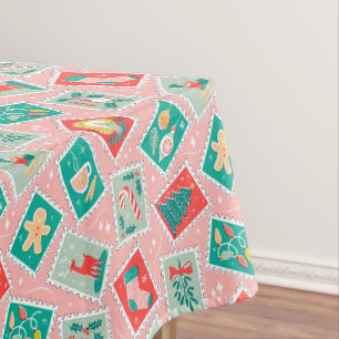 Retro-Weihnachtspostmarken Tischdecke