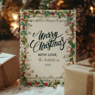 Retro-Weihnachtssänger-Feiertag Feiertagskarte