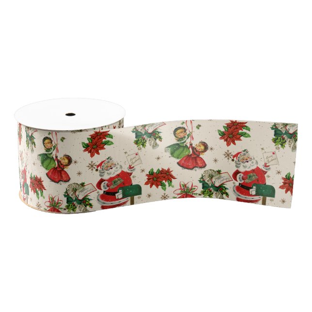 Retro-Weihnachtsschätze  Ripsband (Spule)
