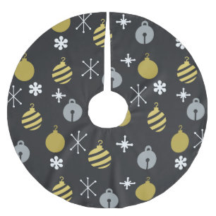Retro Weihnachtsschmuck Black Gold Polyester Weihnachtsbaumdecke
