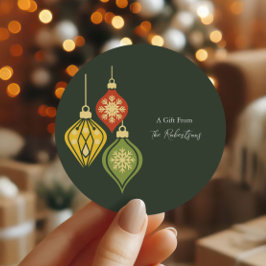 Retro-Weihnachtsschmuck Bunter Feiertag Runder Aufkleber
