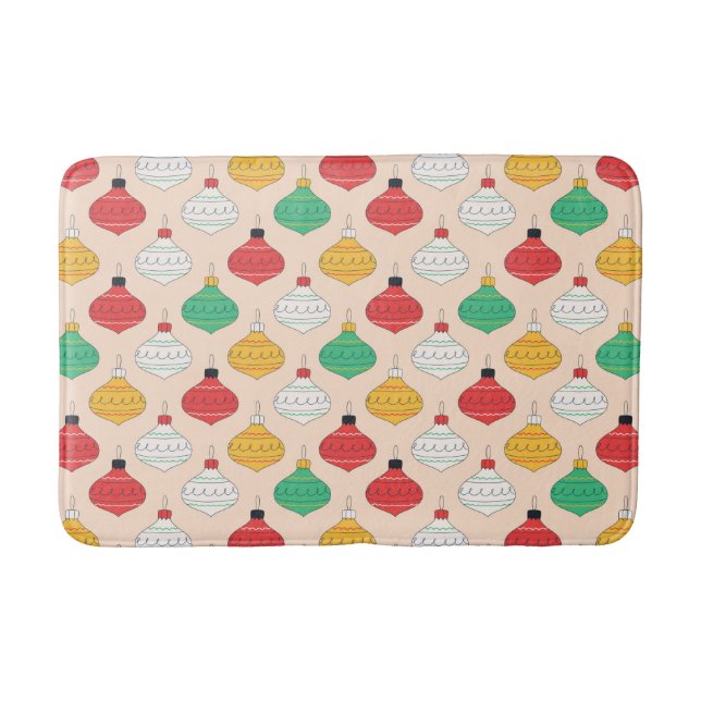 Retro Weihnachtsschmuck Muster Badematte (Vorderseite)