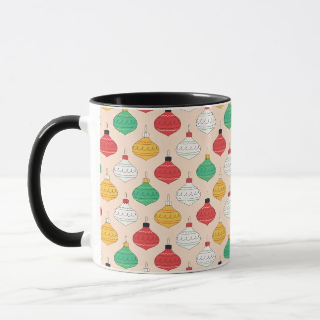 Retro Weihnachtsschmuck Muster Tasse (Links)