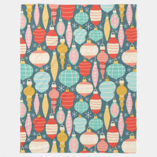 Retro Weihnachtsschmuck Nahtloses Muster Fleecedecke