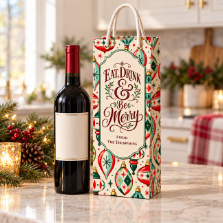 Retro-Weihnachtsschmuck Personalisierte Wein Geschenktüte Für Weinflaschen