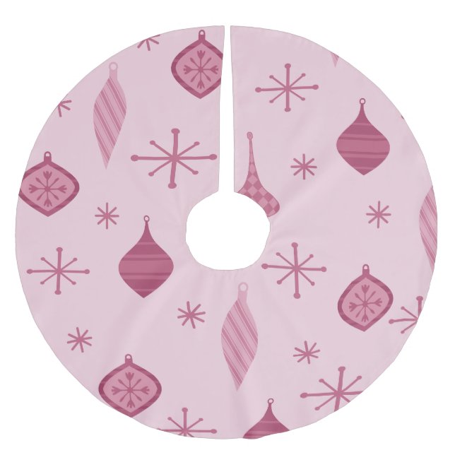 Retro Weihnachtsschmuck Red Polyester Weihnachtsbaumdecke (Vorderseite)