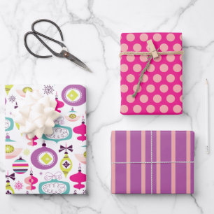 Retro-Weihnachtsschmuck-Verpackungspapier-Set Geschenkpapier Set