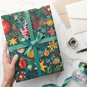 Retro-Weihnachtsschmuck Vintage-Nostalgie Geschenkpapier