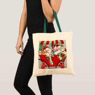 Retro Weihnachtsschneemann Holiday Tote Tag Tragetasche