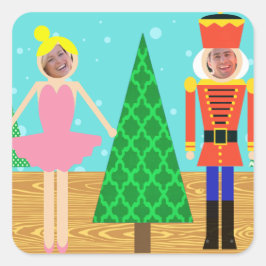 Retro Weihnachtsspielzeug-Parade Foto Stickers