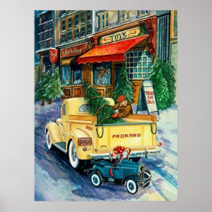 Retro Weihnachtsstadt Holiday Poster