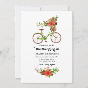 Retro-Weihnachtsstern-Fahrrad-Weihnachten-Hochzeit Einladung