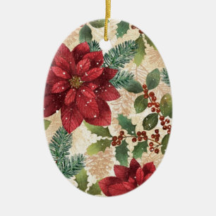 Retro-Weihnachtsstern-Ornament aus den 50er Jahren Keramikornament