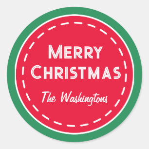 Retro-Weihnachtssticker zum individuellen Gestalte Runder Aufkleber